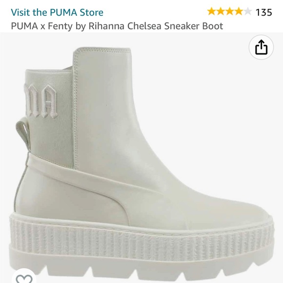 Puma by Rihanna Chelsea Sneaker Boots in Vanilla Size 7.5 - Picture 1 of 7